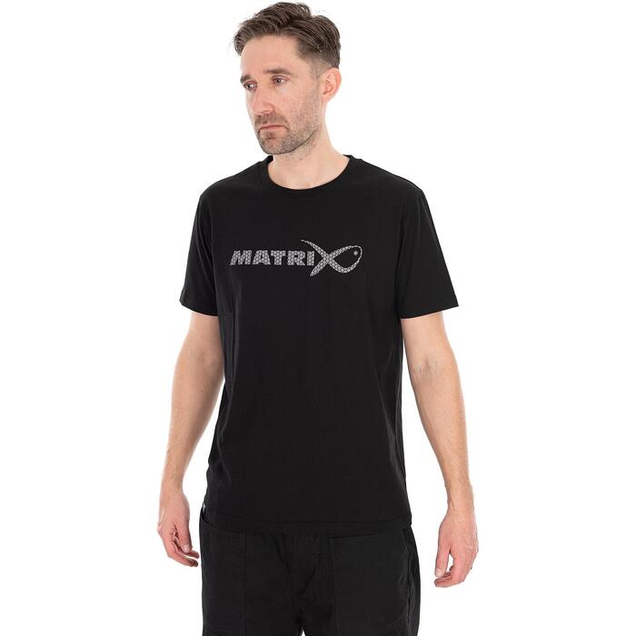 Matrix Large Fade Logo T-Shirt - Black/Grey M