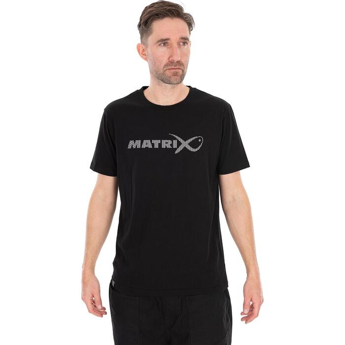 Matrix Large Fade Logo T-Shirt - Black/Grey S