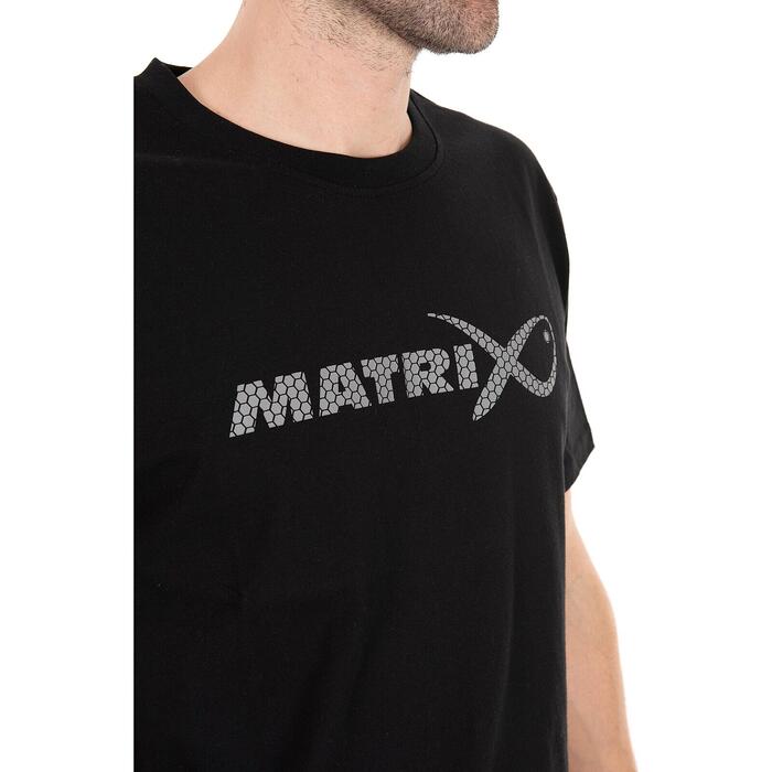 Matrix Large Fade Logo T-Shirt - Black/Grey XL