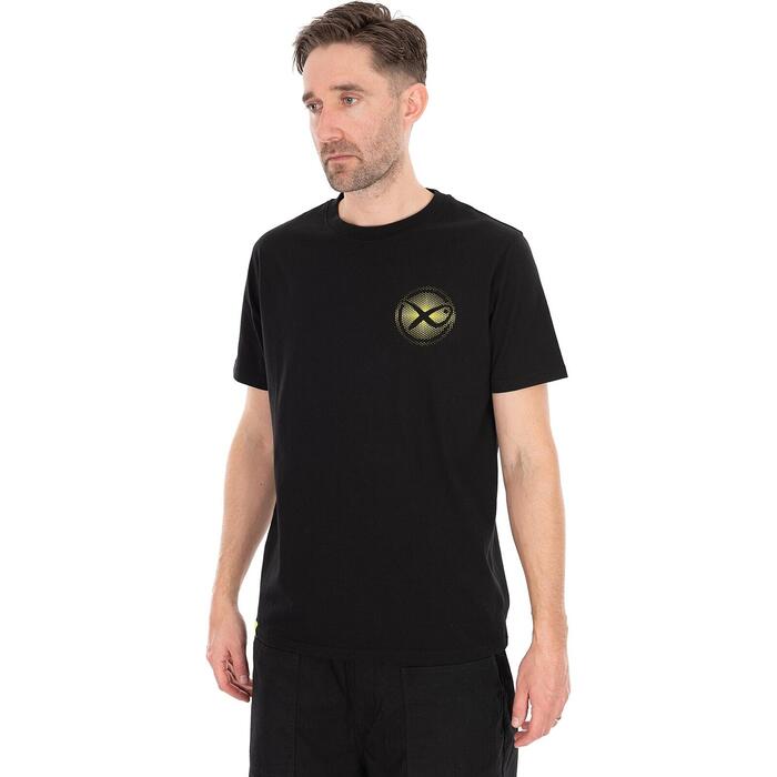 Matrix Large Fade Logo T-Shirt - Black/Lime M
