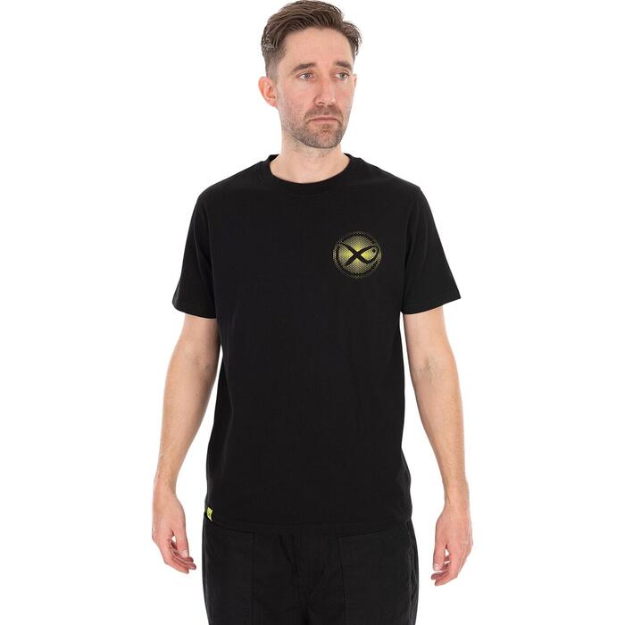 Matrix Large Fade Logo T-Shirt - Black/Lime M