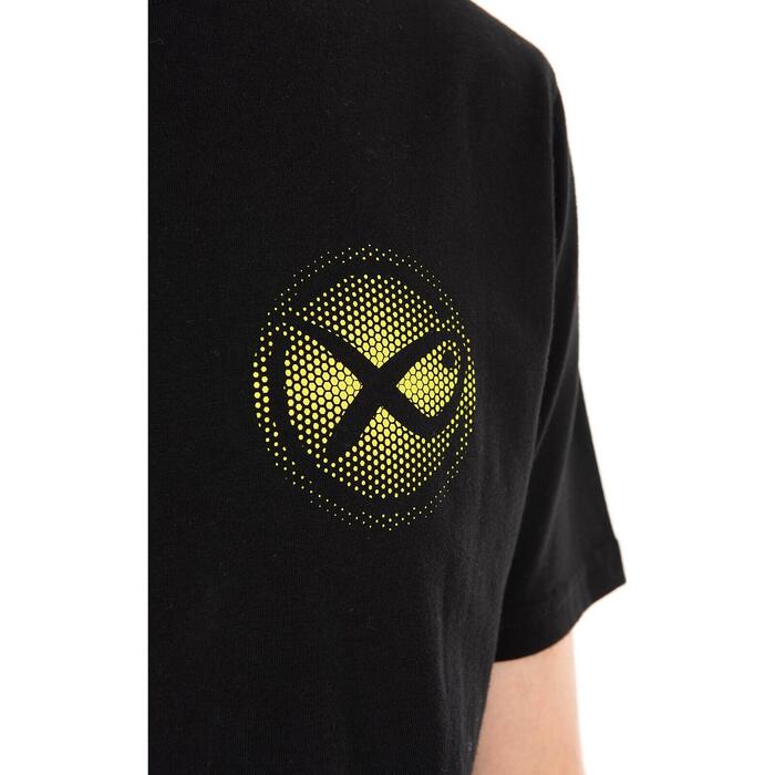 Matrix Large Fade Logo T-Shirt - Black/Lime M