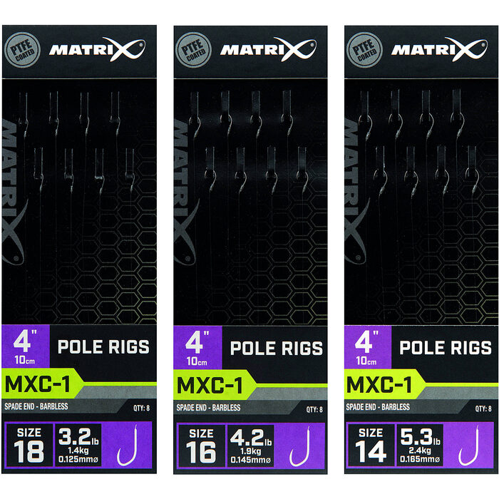 Matrix Mxc-1 Barbless Pole Rigs 0.165mm H14 10cm 8pcs