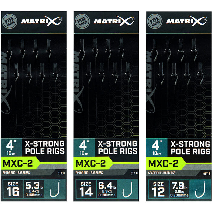Matrix Mxc-2 Barbless X-Strong Pole Rigs 0.18mm H14 10cm 8pcs
