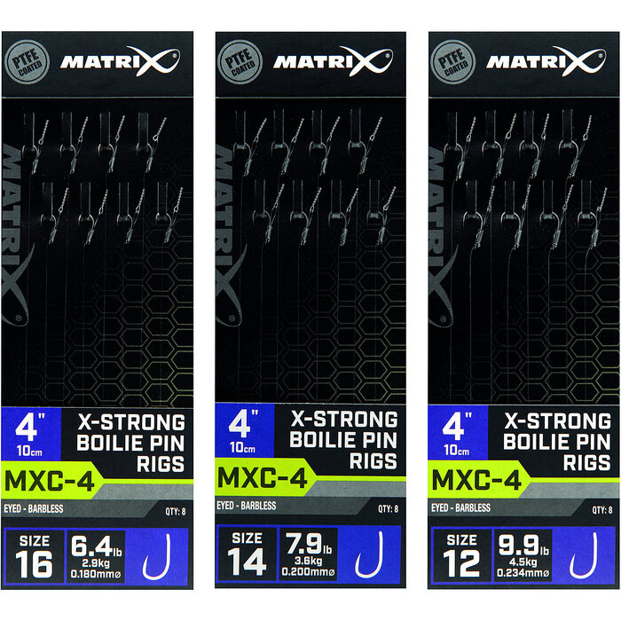 Matrix Mxc-4 Barbless Boilie Pin Rigs 0.23mm H12 10cm 8pcs