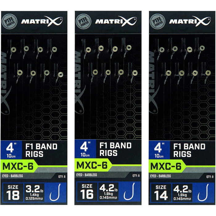Matrix Mxc-6 Barbless F1 Band Rigs 0.145mm H14 10cm 8pcs