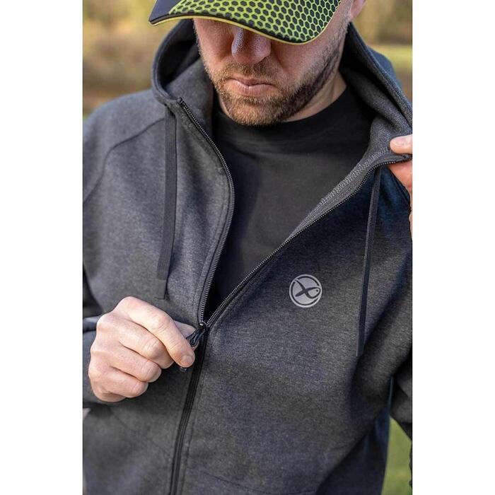 Matrix Charcoal Marl Zip Hoody S
