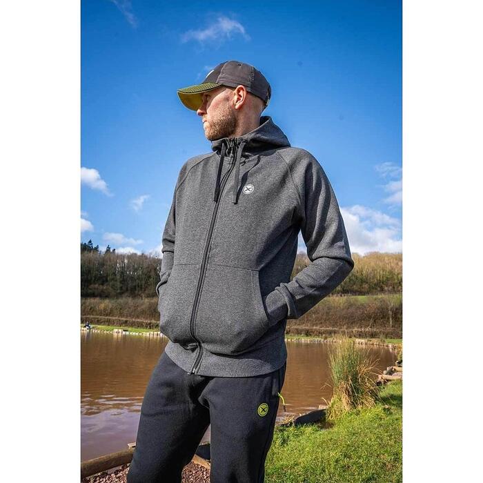 Matrix Charcoal Marl Zip Hoody S