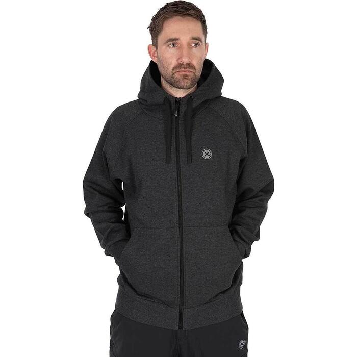 Matrix Charcoal Marl Zip Hoody S