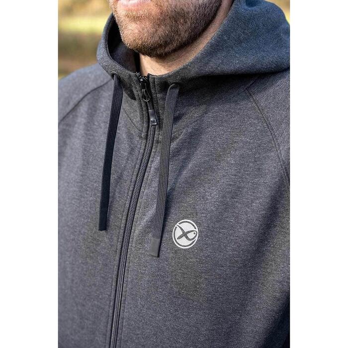 Matrix Charcoal Marl Zip Hoody XXL