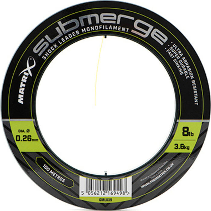 Matrix Submerge Shock Leader Monofilament 100m 0.26mm