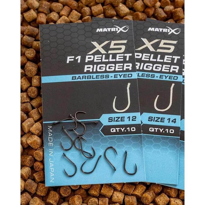 Matrix X5 F1 Pellet Rigger #12 Barbless - Eyed