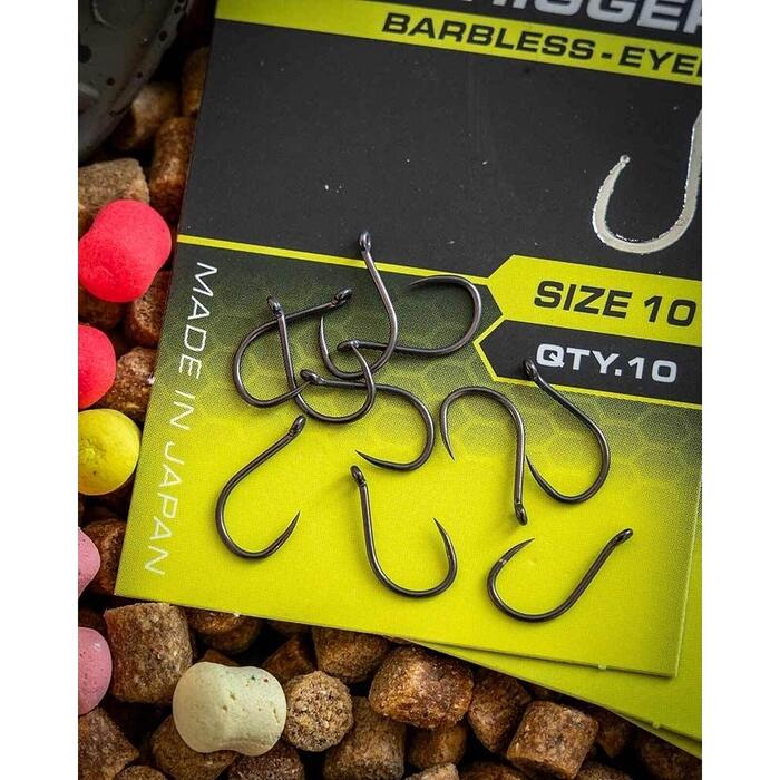Matrix X6 Carp Pellet Rigger #12 Barbless - Eyed