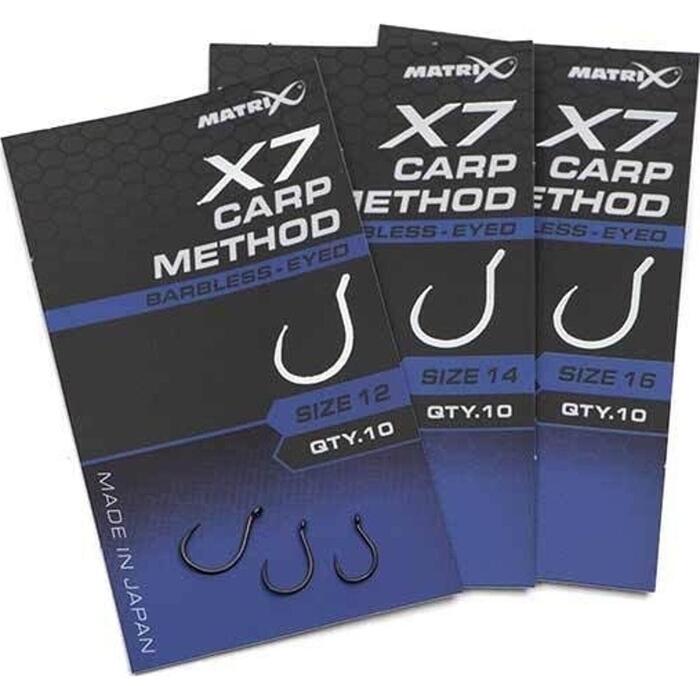Matrix X7 Carp Method #12 Barbless - Eyed