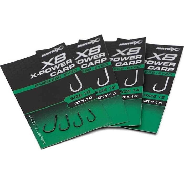Matrix X8 X-Power Carp #10 Barbless - Eyed
