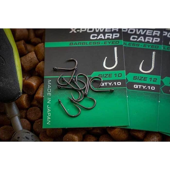 Matrix X8 X-Power Carp #10 Barbless - Eyed