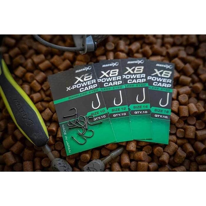 Matrix X8 X-Power Carp #10 Barbless - Eyed