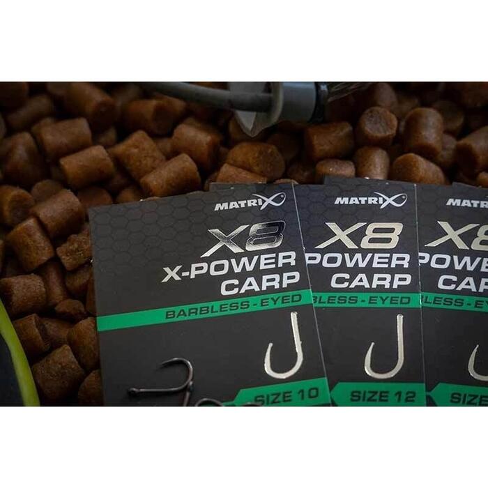 Matrix X8 X-Power Carp #10 Barbless - Eyed