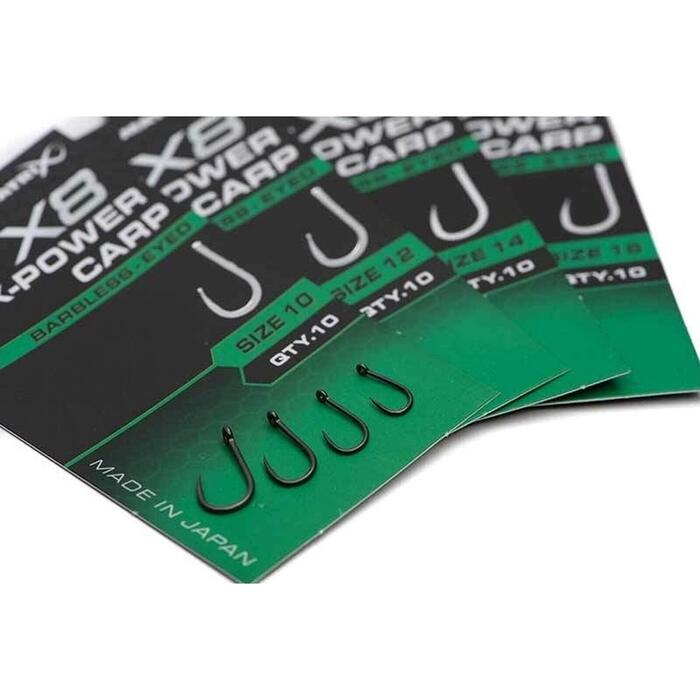 Matrix X8 X-Power Carp #12 Barbless - Eyed