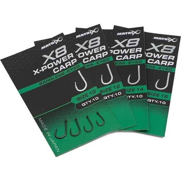Matrix X8 X-Power Carp #16 Barbless - Eyed