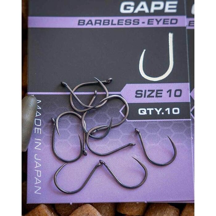 Matrix X9 Carp Wide Gape #10 Barbless - Eyed