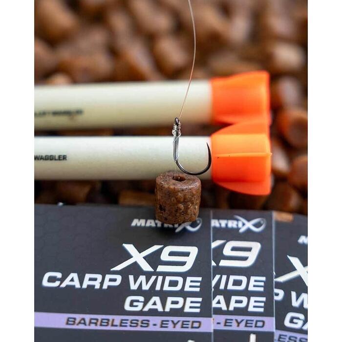 Matrix X9 Carp Wide Gape #12 Barbless - Eyed
