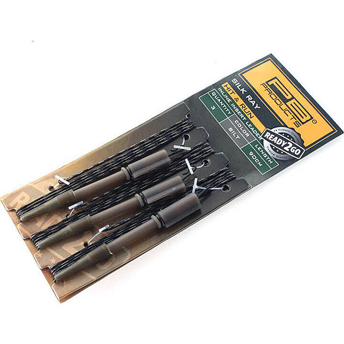 PB Products R2G Silk Ray Hit and Run Inline Insert Leader 90cm Silt 3pcs