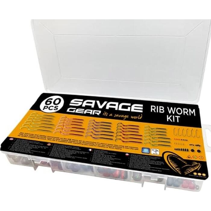 Savage Gear Rib Worm Kit Mix Colours 60pcs