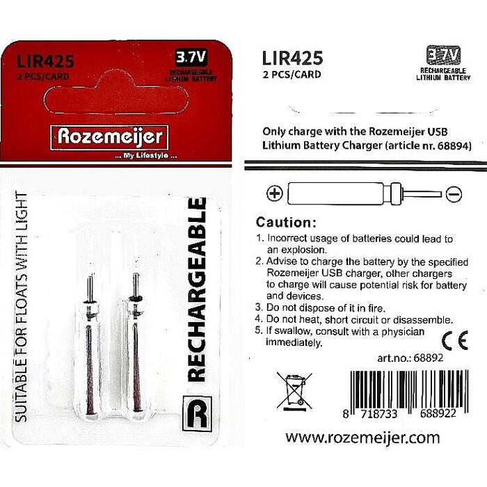 Rozemeijer LIR425 Lithium Battery Pack 2pcs (rechargeable)