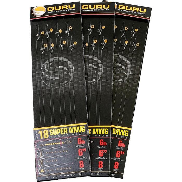Guru SMWG Banded Ready Rigs 15cm #10 0.22mm 4mm band