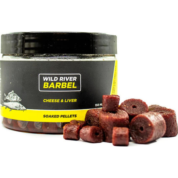 Wild River Barbel Soaked Pellets Cheese & Liver 14mm