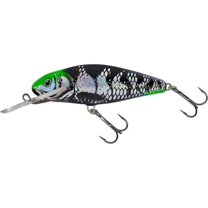Salmo Perch 8cm Deeprunner 14gr Floating Holo Dark Green Head