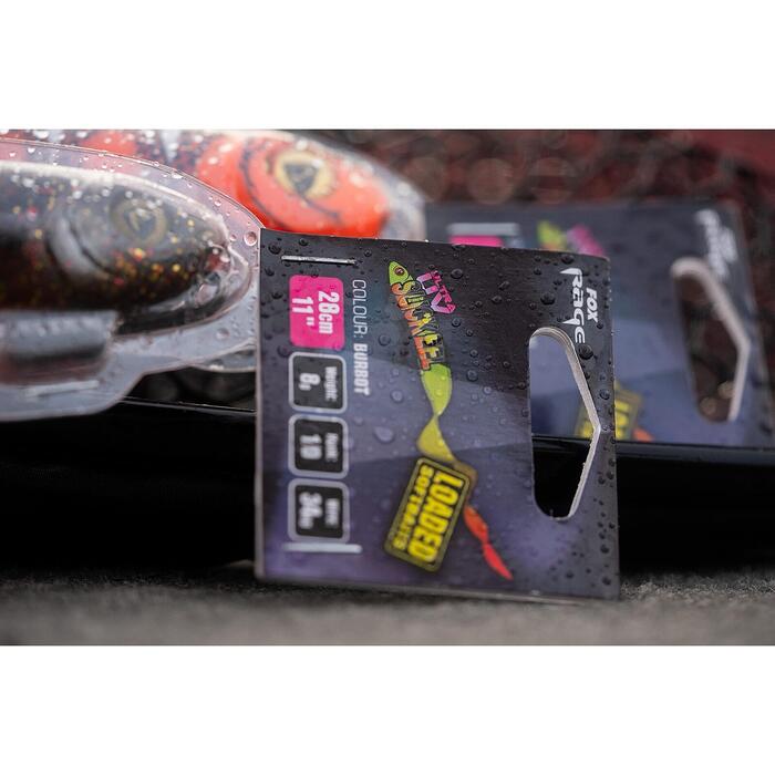 Fox Rage Slick Eel Loaded 28cm 57gr Size 1/0 - UV Hot Olive