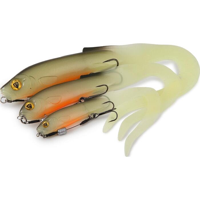 Fox Rage Slick Eel Loaded 28cm 57gr Size 1/0 - UV Hot Olive