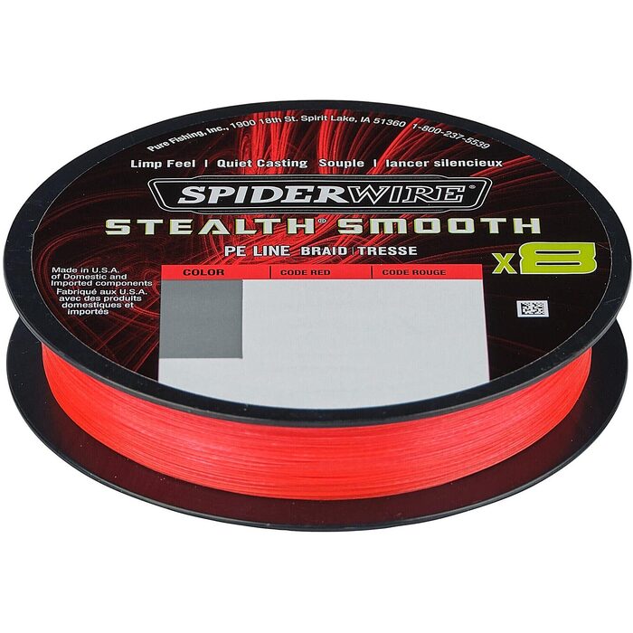 Spiderwire Stealth Smooth 8 Red 300m 0.19mm