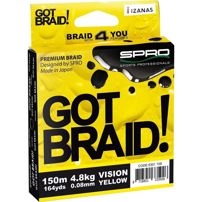 Spro Got Braid Yellow 0.10mm 150m