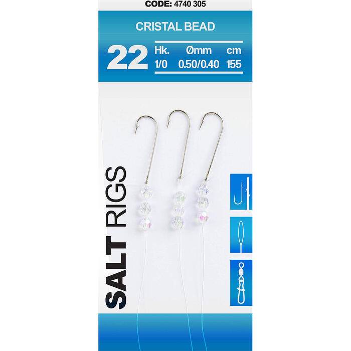 Spro Saltwater Salt Rig #22 cristal Bead #4 0.50mm - 0.35mm