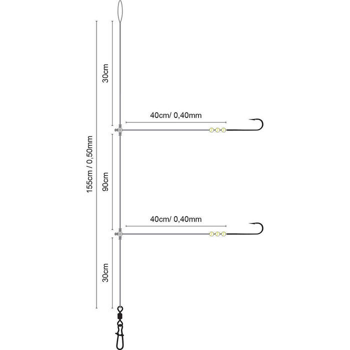 Spro Saltwater Salt Rig #22 cristal Bead #4 0.50mm - 0.35mm