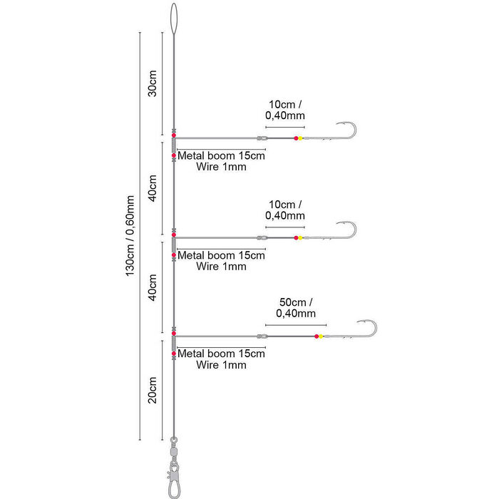Spro Saltwater Salt Rig #23 Metal Boom #2 Baitholder
