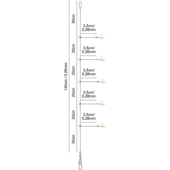 Spro Saltwater Salt Rig #32 Feather White Silver #2 6 Haaks