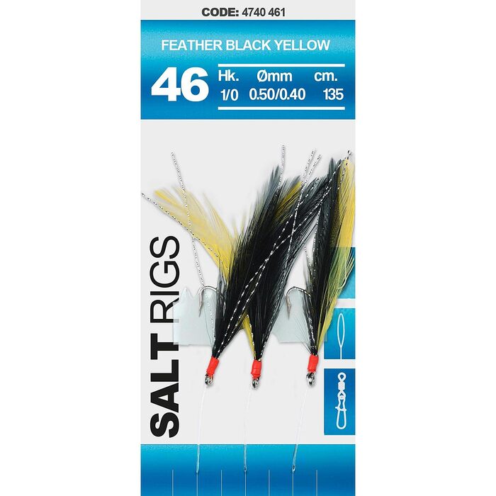 Spro Saltwater Salt Rig #46 Feather Black Yellow #2/0 3H