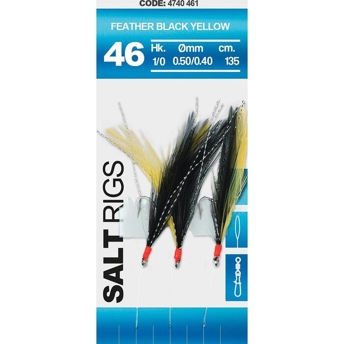 Spro Saltwater Salt Rig #46 Feather Black Yellow #2 6H