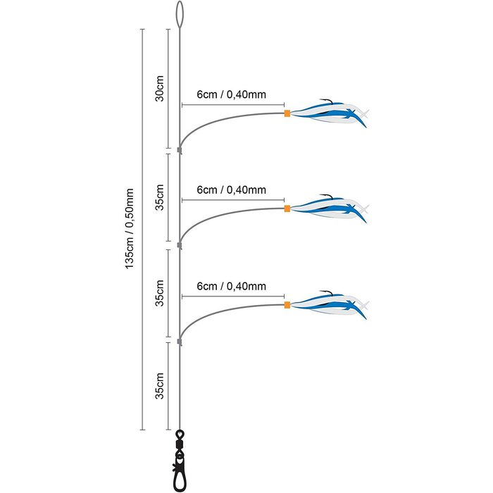 Spro Saltwater Salt Rig #47 Feather Blue White #2/0 3H