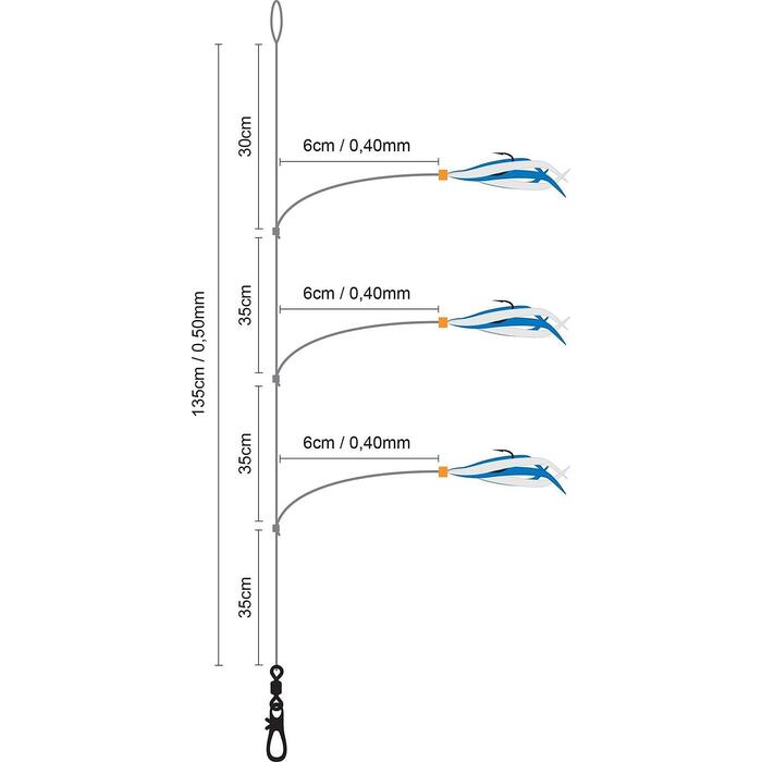 Spro Saltwater Salt Rig #47 Feather Blue White #4 6H