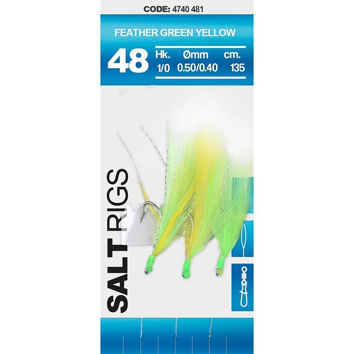 Spro Saltwater Salt Rig #48 Feather Green Yellow #4 6H
