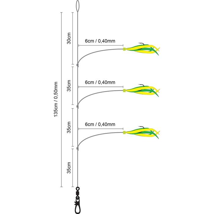 Spro Saltwater Salt Rig #48 Feather Green Yellow #6 6H