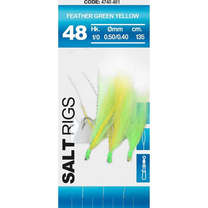 Spro Saltwater Salt Rig #48 Feather Green Yellow #6 6H