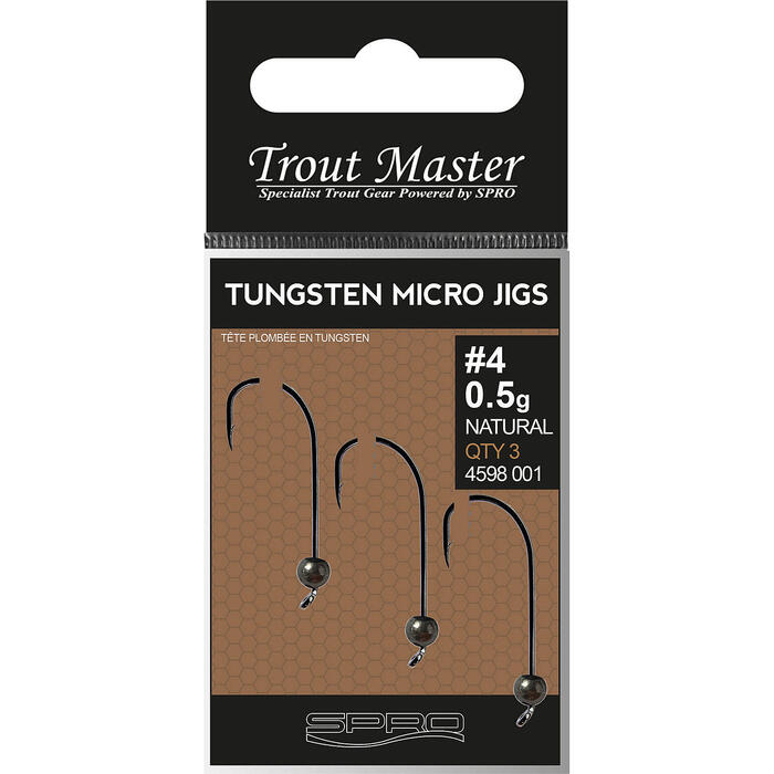 Trout Master Tungsten Micro Jig Natural #6 0.9gr 3st