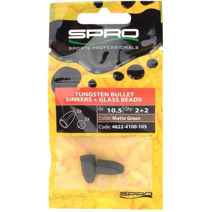 Spro Tungsten Bullet Sinkers 7gr Matte Green 2st