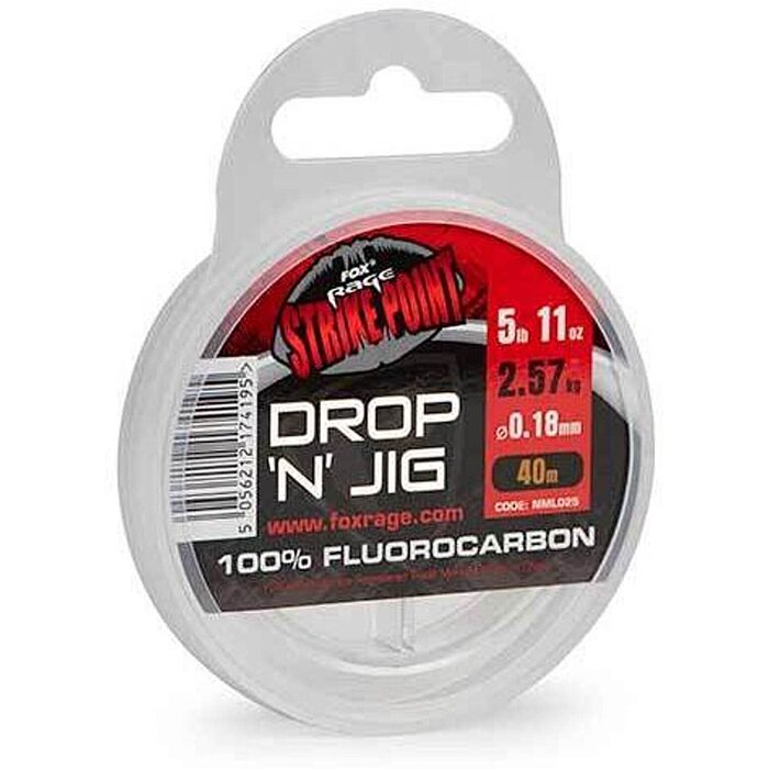 Fox Rage Strike Point Drop 'n Jig Fluorocarbon 0.18mm
